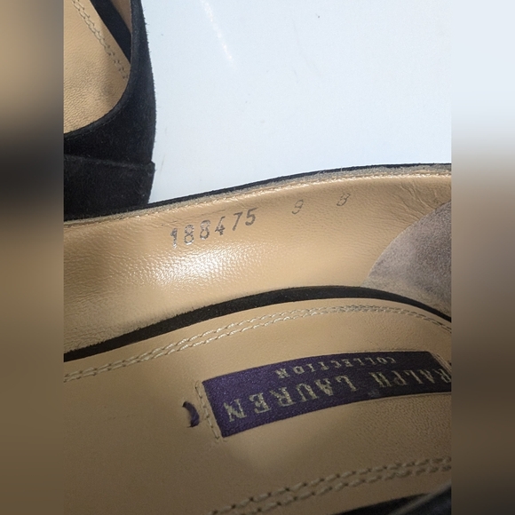 Ralph Lauren Collection Purple Label Black Kitten Heels Size: 9B - Picture 6 of 15